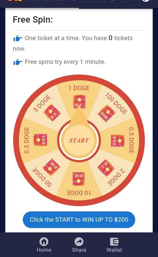 EARN FREE DOGE Spin for (withdrawal confirmed)